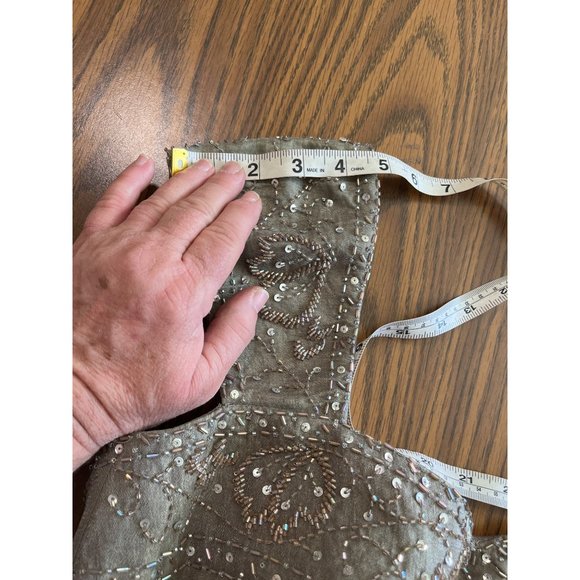 Ignite Evenings by Carollin greenish grey beaded sequined evening gown size 10 - Picture 13 of 13